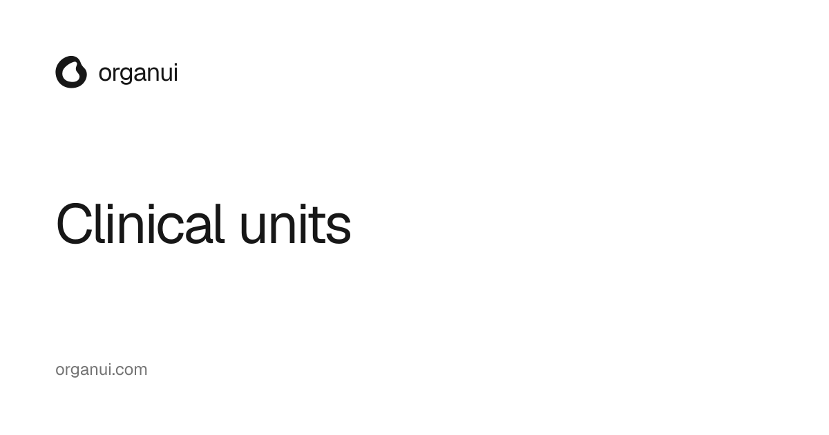 Clinical units — OrganUI